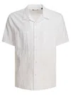 Vince Short Sleeves Textured Fabric Shirt With Chest Pockets In Multi