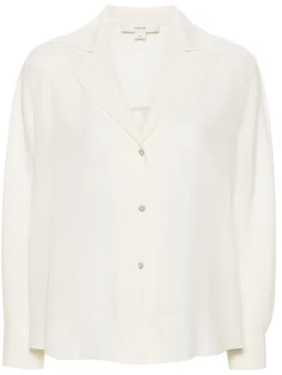Vince Semi-sheer Silk Shirt In 中性色