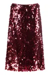 Vince Sequin Skirt In Red
