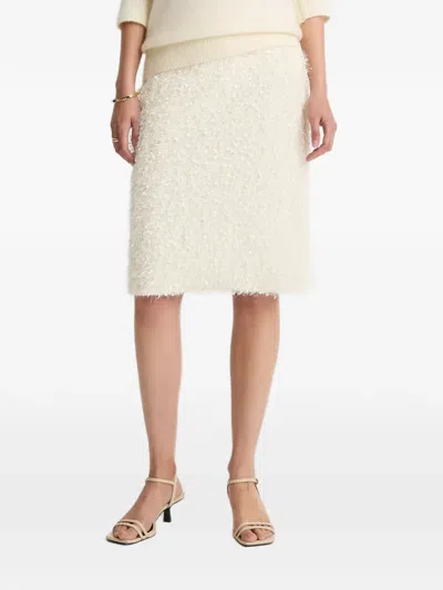 Vince Sequin-embellishment Midi Skirt In Gray