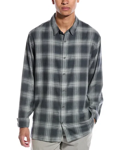 Vince Sequoia Plaid Shirt In Grey