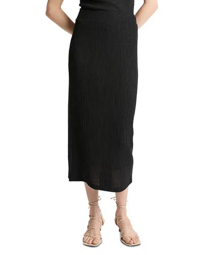 Vince Shadow Grid Midi Skirt In Black