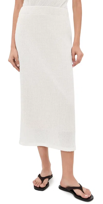 Vince Shadow Grid Midi Skirt Chalk In White