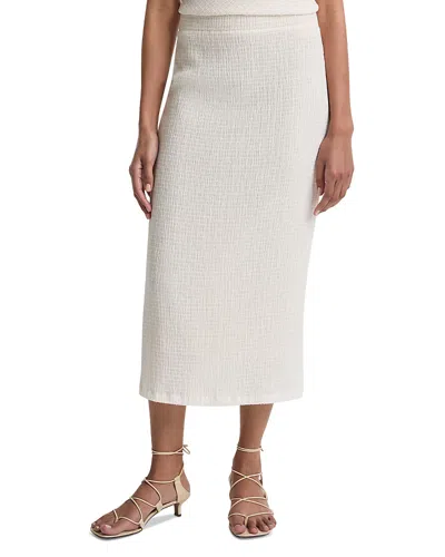 Vince Shadow Grid Midi Skirt In White