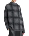 Shop Vince Shadow Plaid Funnel Neck Alpaca & Wool-blend Sweater