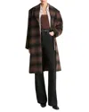 Vince Shadow Plaid Wool-blend Car Coat In Multi