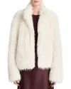 Vince Shaggy Faux Fur Jacket In Sand