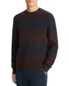 Vince Shaker Crewneck Sweater In Oxblood/coastal