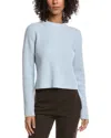 Vince Shaker Stitch Rib Pullover In Blue