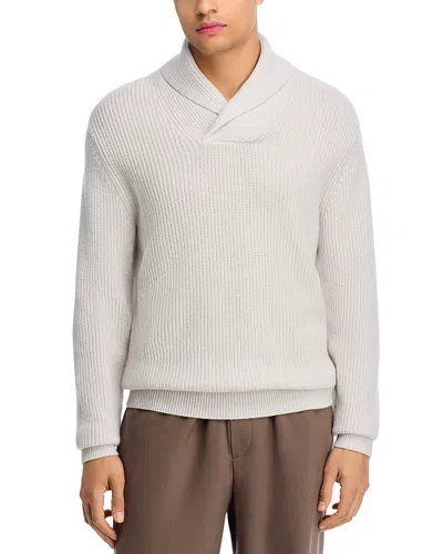 Vince Shaker Shawl Collar Sweater In White