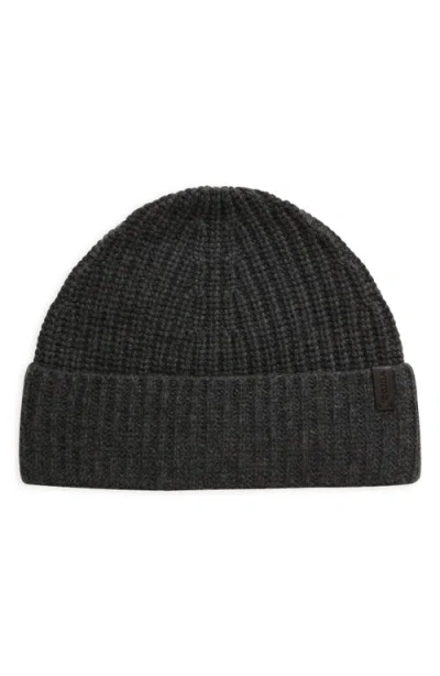 Vince Shaker Stitch Cashmere Beanie In Charcoal