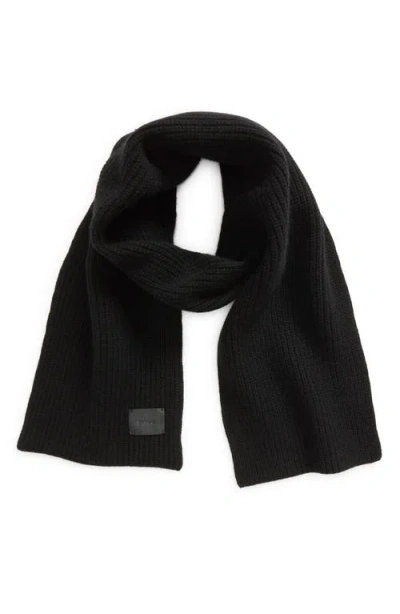 Vince Shaker Stitch Cashmere Scarf In Black