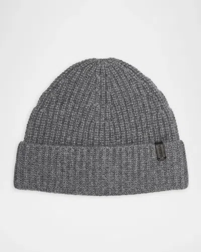 Vince Shaker Stitch Knit Cashmere Beanie In Gray