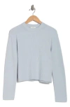 Vince Shaker Stitch Rib Pullover In Blue