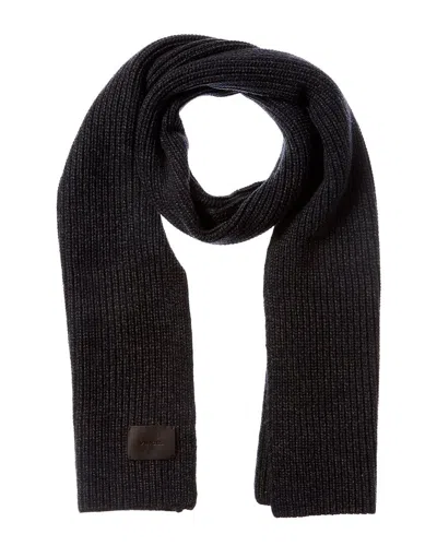 Vince Shaker Stitch Wool & Cashmere-blend Scarf In Black