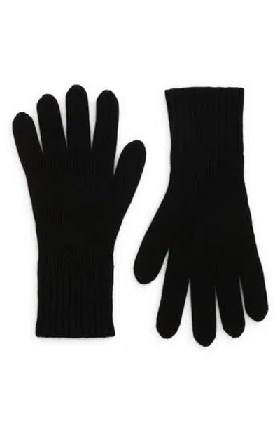 Vince Shaker Stitch Wool & Cashmere Gloves In Black