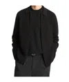 Vince Regular Fit Zip Front Sweater In Black