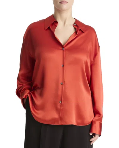 Vince Shaped Collar Silk Blouse