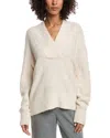Vince Shawl Alpaca & Wool-blend Sweater In White