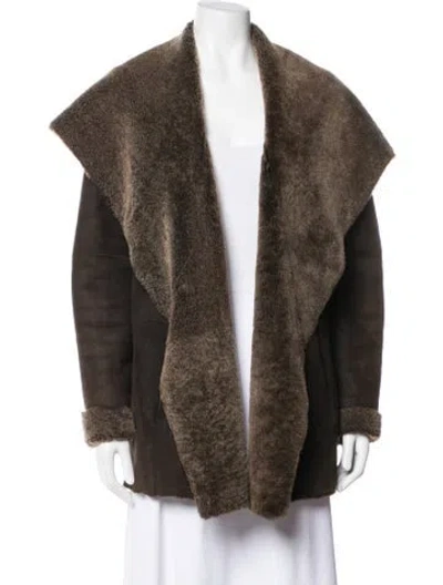 Pre-owned Vince Shearling Coat In Brown