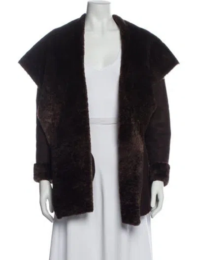 Pre-owned Vince Shearling Faux Fur Jacket In Black