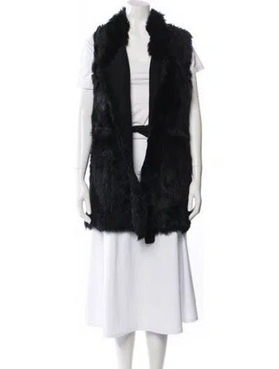 Pre-owned Vince Shearling Faux Fur Jacket In Black