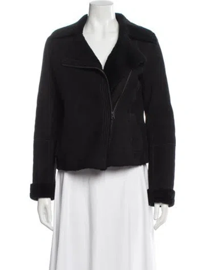 Pre-owned Vince Shearling Faux Fur Jacket In Gray