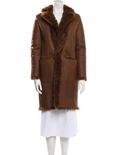 Pre-owned Vince Shearling Faux Fur Vest In Brown