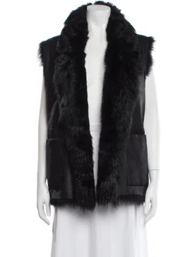Pre-owned Vince Shearling Fur Jacket In Black