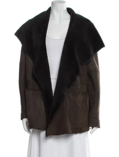 Pre-owned Vince Shearling Fur Jacket In Brown