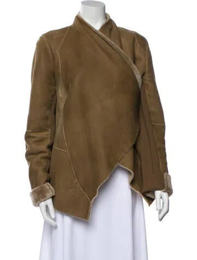 Pre-owned Vince Shearling Fur Jacket In Brown