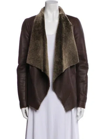 Pre-owned Vince Shearling Fur Jacket In Brown