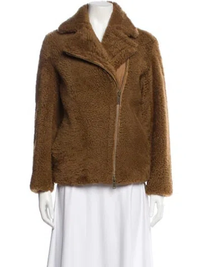 Pre-owned Vince Shearling Fur Jacket In Brown
