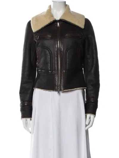 Pre-owned Vince Shearling Fur Jacket In Brown
