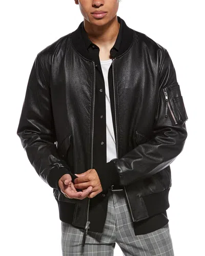 Vince Shearling Hooded Jacket In Black