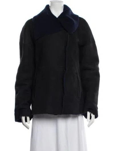 Pre-owned Vince Shearling Jacket In Black