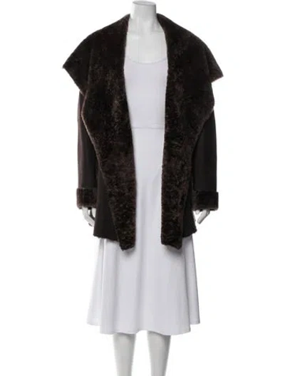 Pre-owned Vince Shearling Jacket In Brown