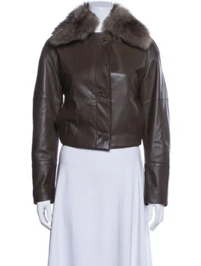 Pre-owned Vince Shearling Jacket In Brown