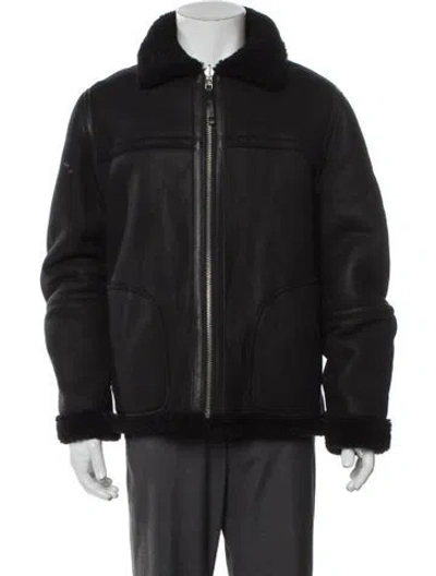 Pre-owned Vince Shearling Puffer Coat In Gray