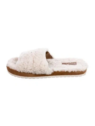 Pre-owned Vince Shearling Slides In Neutral