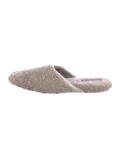 Pre-owned Vince Shearling Slides In Neutrals