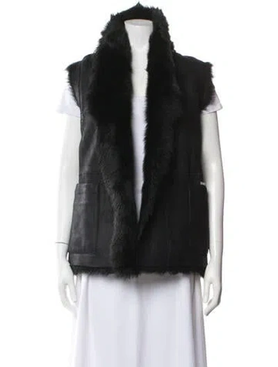 Pre-owned Vince Shearling Vest In Black