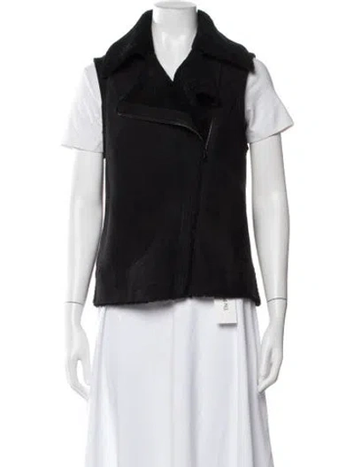 Pre-owned Vince Shearling Vest In Black