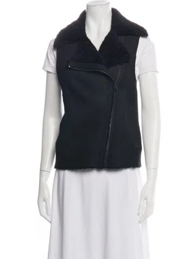 Pre-owned Vince Shearling Vest In Black