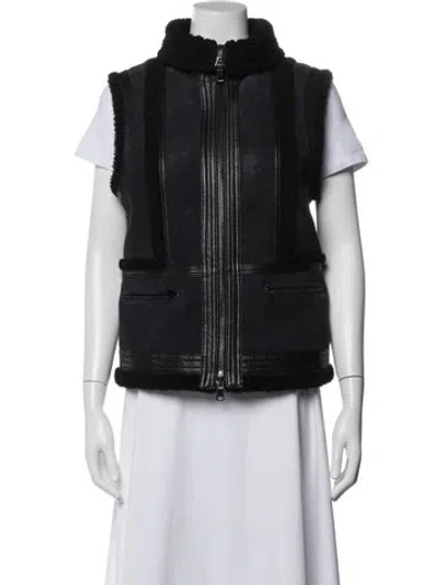 Pre-owned Vince Shearling Vest In Blue