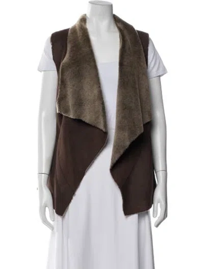 Pre-owned Vince Shearling Vest In Brown