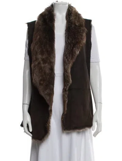 Pre-owned Vince Shearling Vest In Brown