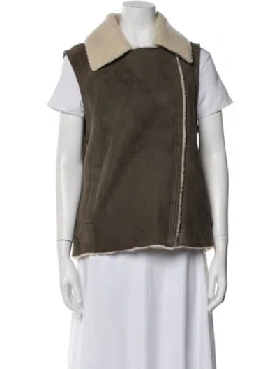 Pre-owned Vince Shearling Vest In Neutral