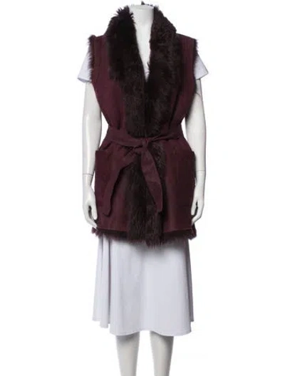 Pre-owned Vince Shearling Vest In Purple