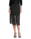 Vince Polka Dot Sheer Stretch Silk Midi Skirt In Black/grey
